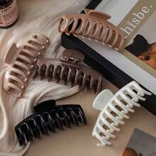 1个柔软硅胶龙骨发爪夹，优雅简约时尚百搭纯色发爪，保护后脑勺发爪，适合夏季秋季女性佩戴，可用于上学、学习、洗漱、化妆等场合，适用于各种发质，包括浓密和稀疏发质，时尚发爪配饰 - 多色#1 - 查看 3