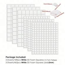 6张/651片高密度泡沫双面胶方块，黑白两色 - 易撕3D双面胶，永久粘性，适用于立体贺卡和多层工艺品，为作品增添立体感 - 彩色 - 查看 12