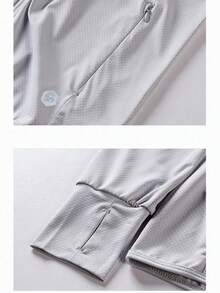 Summer Women Sun Protection Clothing Lightweight Ice Silk Outdoor Jacket Casual Breathable UV Protection Shirt Sunscreen Hooded Fishing Clothing - Grey - View 5