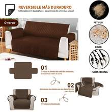 Funda de Sofá Universal Anti-mascotas (Gatos/Perros) - Nueva Versión Mejorada con Tiras Ajustables para Mejor Fijación - Resistente a Humedad, Sudoración, Desgarros y Marcas de Uso, Doble Cara Super Lavable, Ajuste Perfecto para Sofás Chicos/Medianos/Grandes, 4 Tonos Decorativos, Regalo para Amantes del Hogar - azul real - Ver 5