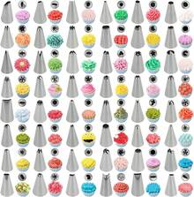 Set de Utensilios de Repostería, Herramientas para Hacer Pasteles con Base Giratorio para Tartas, Boquillas y Bolsas para Manga Pastelera | Alisador y Espátulas, Accesorios de Pastelería (207 Piezas) - Celeste - Ver 6