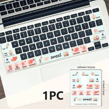 SUPSTICKER 1 片，尺寸：4.01*4.72 英寸，可爱卡通动物元素图案局部键盘装饰贴纸，适用于 13.3 英寸 Macbook Air 键盘，自粘乙烯基材质，可撕除并重复使用，美化并保护笔记本电脑键盘 - 彩色 - 查看 12