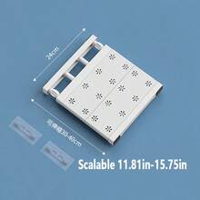 1个可伸缩隔板，无需钻孔，适用于衣柜、宿舍、橱柜、浴室、厨房收纳