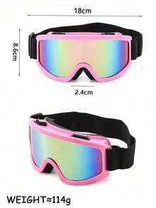 New Large Frame Skiing/Cycling/Mountaineering Anti-Wind Goggles For Men, Anti-Wind & Ski Goggles Easy Comfort Casual Outfits Outdoor Cycling Glasses For Summer Beach Vacation, Outdoor, Travel Fall - Hồng - Xem 7