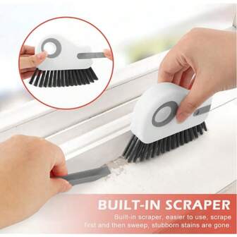 2-In-1 Groove Cleaning Brush With Hidden Scraper Window Track Cleaning Tool, Multi-Functional Stiff Bristle Brush For Sliding Door Tracks, Suitable For Home, Kitchen, Window Sills, Office, Dining Room And Other Cleaning Needs