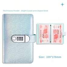 1pc The New Shiny Cash Savings Book A6 Money Wallet Money Book Can Hold Banknotes And Is A Popular Budgeting Notebook For Saving Money. - Multicolor - View 12