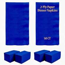 Perfectware - Servilletas de cena de 2 capas, rojo, 50 quilates, 15 x 17 pulgadas, paquete de 50 unidades. para fiestas(Navy Blue-50ct) - Multicolor - Ver 1