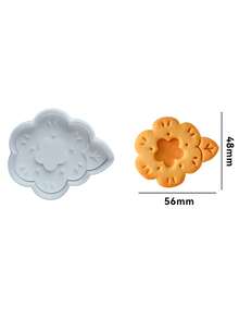 1个波浪蕾丝复古饼干模具，圆形三明治模具，3D打印面包反转糖烘焙工具，适用于情人节、母亲节、新年等节日，烘焙饼干模具 - 白色 - 查看 11