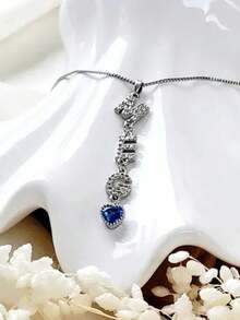 1pc Minimalist Cubic Zirconia Gold Initial DIY Pendant Necklace, Customized Simple Letter Name Vertical Necklace, Stainless Steel Personalized MAMA Pendant Necklace, Fashionable, Autumn, Minimalist, Simple, Casual, Vintage Coin Customized, Unique Gift For Girlfriend, Mom, Family, Friend, Daughter, Anniversary, Valentine's Day, Mother's Day, Birthday, Graduation, Daily Wear, Wedding, Party