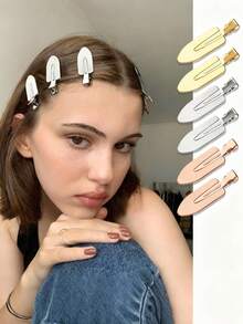 4/12/20/24/48 piezas Pinzas para el cabello sin arrugas, pinzas de cocodrilo sin costuras, adecuadas para peinados, maquillaje, salón, DIY - secciones, ondas, flequillo, set de caja de regalo (negro/rosa/blanco), accesorios para el cabello