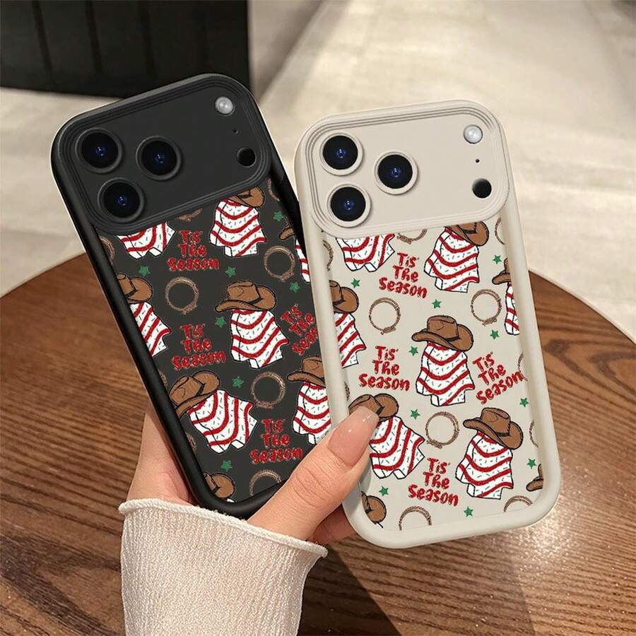 1pc Fashion Trendiphone17phone Case16 All-Includedpromax Refreshing/Plus/15/11 Christmas Tree Soft Sleeve/12 Plastic Skin Feel Tpu/13 Internet Celebrity Interactive Text/14 Candy Color/Appleair - HeavenlyEyeStaircasecowboybrown68WE - View 1
