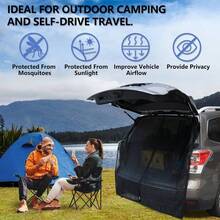 Windshield Sunshade Screen, Car Tailgate Mosquito Net Rear Magnetic Mount Car Sunshade Anti - Flying Net Cargo Trunk Ventilation Mesh Most Models MPV SUV Camping Size L - inicial - Ver 5