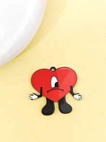 1pc Bad Rabbit Red Heart Keychain, Cute Cosplay Singer Theme Accessory, Suitable As Fan Gift - Bad Rabbit - View 9