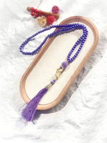 1 String/6 Strings Islamic Prayer Beads, 99 Glass Faux Pearl Beads, For Muslim Worship And Arabic Praise Bracelet - Multicolor - View 3