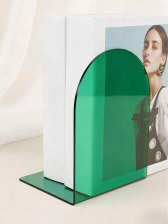 1pc/2pcAcrylic L-Shaped Vertical Bookend Stand - Ideal For Home, Office Or Library Desktop Display, Durable Book Organiser, Transparent Design | Sturdy Base | Minimalist Decor, Desktop Accessory For Storing Books, Magazines, Newspapers, Modern Bookend, Desk Organiser, Minimalist Decor, Contemporary Style