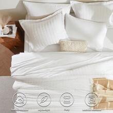 Queen Comforter Set White Seersucker 7 Pieces Bed In A Bag Queen Comforter Set With Sheets Luxury Soft Bedding Set With Down Alternative Comforter Sheets Pillowcases And Shams For All Seasons - White+California King - View 2