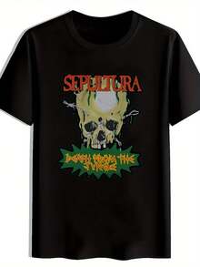 Camiseta gráfica vintage de banda de rock para hombres - Camiseta de verano negra de manga corta y cuello redondo con diseño de calavera y auriculares. ; Top Casual Inspirado en Korn para Conciertos. Playa. Fiestas - Poliéster lavable en máquina. Camisetas de banda de rock. Ropa para fanáticos de la música. Camisa de poliéster duradera. Ajuste regular - Negro - Ver 7