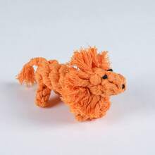 Handmade Woven Lion Toy, Brown Cotton Rope, Cute Animal Shape, Lion Dog Chew Knot Pet Toy - Multicolor - View 8