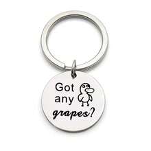 1pc Duck Keychain, "Got Grapes?" Duck Song Inspired Gift For Duck Lovers - Silver - View 2