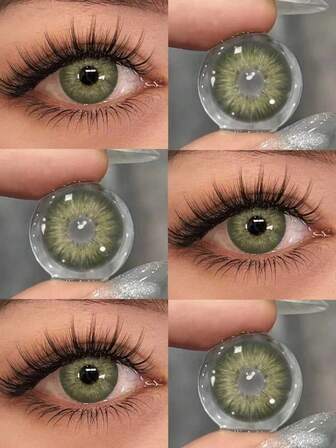 1 Pair Colored Contact Lenses, For Eye Makeup To Enlarge Eyes, Annual Use, 14.5mm Diameter, Suitable For Daily Dates, Summer Celebrations, Parties, And Halloween Costume Role-Playing