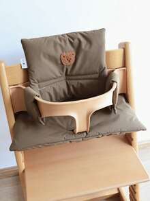 Almofada para cadeira alta de bebê com estampa de ursinho fofo (1 unidade), macia e agradável à pele, antiderrapante, removível e lavável, compatível com diversos modelos de cadeiras altas.