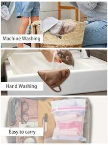 12片装可重复使用卸妆棉，带包边设计，柔软可水洗卸妆湿巾 - 彩色 - 查看 5