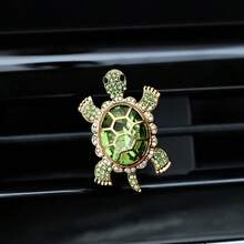 1/3件装水钻镶嵌宝石海龟造型汽车空调出风口香氛夹，海龟造型汽车香氛夹，创意汽车内饰装饰摆件 - 彩色 - 查看 15