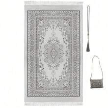 3Pcs/Set Prayer Set: Portable Mat, Rosary Beads, Embroidered Pouch/Hat, Exquisite Jacquard Pattern, Outdoor Portable Travel Prayer Festival Decor, For Men - For Prayer & Religious Observance Middle Eastern Supplies Festival Gift - 彩色 - 查看 11