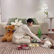 Large Picnic Blanket Outdoor Beach Blankets, - Resistant Foldable Sandproof Blankets Cute Picnic Beach, Camping Grass Lawn Park Mats Brown 2, 80x80 In - 淺棕色 + 6'8" x 6'8" - 查看 7