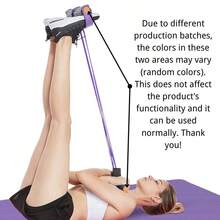 Multi-Functional Foot Pedal Resistance Band, 6-Tube Elastic Yoga Pedal Resistance Band, Figure-Eight Fitness Resistance Band With Handles, For Stretching And Slimming Training Of The Abdomen/Waist/Arms/Legs, Multi-Functional Foot Pedal Power Enhancer - Multicolor - View 8