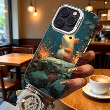 Funda de Teléfono Blanca Diseño de Hamster Lindo en Escena Natural para iPhone 14 Pro Max y  Galaxy S23 Plus, Regalo Ideal para Todas las Estaciones - Negro - Ver 6