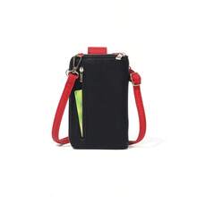 Women's Phone Crossbody Bag With Key Holder & Transparent Window, Multi-Function Anti-Theft Purse With Adjustable Strap For Daily Use​ - BLACK/RED - View 3
