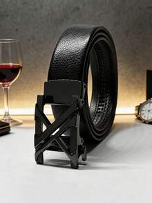 Men's New Letter Buckle Leather Belt, Casual Business Waist Belt, Versatile For Commuting, Boyfriend/Father Gift, High-Quality, - Multicolor - View 16