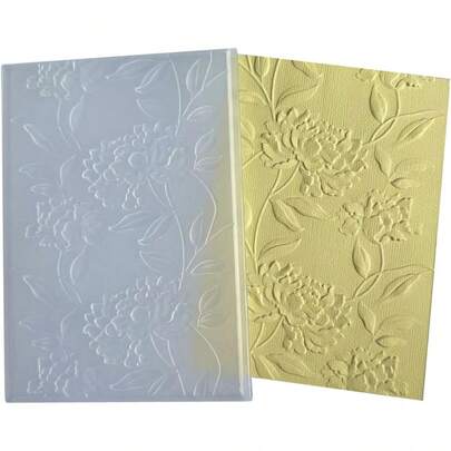 3D Peony Flowers Plastic Embossing Folders For Card Making Or Journaling Blossom Embossing Folder For Paper Crafting
