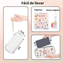 Kit de accesorios para el modelo OLED de NintendoSwitch, incluye funda de transporte, Paquetes de alcohol,Tela sin polvo,Pegatinas,llavero colgante,Stent,Caja de tarjetas,Pegado sin polvo,Bolsa,Funda de dedo,Manga de poste remoto multicolor,Protector de silicona para Joy-con,Carcasa trasera transparente,Manguito de agarre transparente,Linea de datos,Pelicula templada(35 en 1) - Blanco - Ver 9