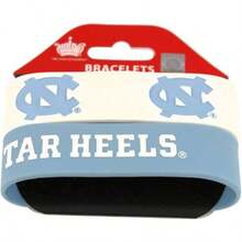 North Carolina Sports Fan Gamewear Wrist Band Silicone Band Bracelet Set of 2 - Multicolor - Ver 1