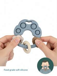 ETETOO 1pc Silicone Dog Paw Teething Bracelet - Soft Silicone Material - Chew Toy - Suitable For Babies 0-12 Months - Multicolor - View 5