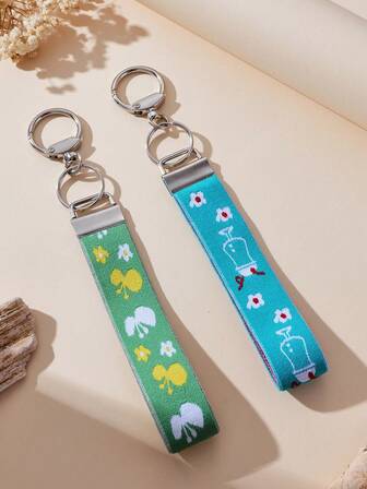 1 nyckelring i zinklegering, väskberlocker, handväsksnyckelring, handväskberlocker och kedjor, ryggsäckstillbehör, handväskberlocker, handväskstillbehör, väsktillbehör, nyckelring med jacquardband och gummiband, nyckelring med elastiskt handtag för damer, utsökt väskhänge för damer, universalnyckelring