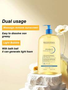 Bioderma Atoderm Cleansing Oil 1000ml - For Extremely Dry, Sensitive Skin, Eczema-Prone Skin. Soap-Free, Soothes Dry Skin, Nourishing Body Cleansing Oil, Sensitive Skin Repair - 1000ml - View 2