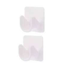 1 Pair Of Self-Adhesive Curtain Rod Brackets: Non-Slip, Heavy-Duty Hooks With High Load Capacity For Indoor Use. - White - View 10