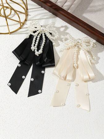 1pc Elegant Floral Bow Design Handmade Fabric Brooch With Shiny Metal Accessories, Women's Brooch/Corsage, Jewelry Gift, Suitable For Daily Wear, Bag Decoration, Lapel Pin