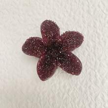 1个女士大号波西米亚风花朵发夹 - 闪亮花朵发卡，五瓣设计，黑/红/粉/金/白/紫配色，适合女性，优雅发饰，适用于情人节、婚礼、派对和日常穿搭 - 防滑固定发爪，多功能发夹，适合编发和盘发造型，女士时尚发夹 - 彩色 - 查看 5