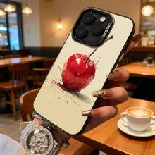 Funda de Teléfono Diseño de Impresión de Manzana Roja para Modelos de  y  Adecuada para Todas las Estaciones Opción de Regalo Ideal - Negro - Ver 2