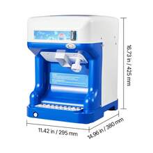 Raspador de hielo comercial de 286 lb/h, máquina eléctrica para hacer conos de nieve, trituradora de hielo azul - Celeste - Ver 10