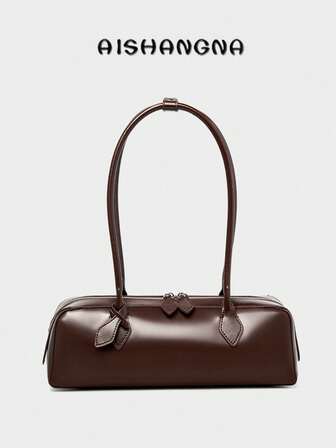 Women's 2025 New Unique Design Shoulder Large Capacity Underarm Bag, High-End Elegant Long Rectangle Red Baguette Bag