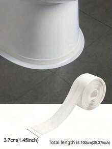 1 buc. autocolant/bandă de etanșare albă pentru podea/bandă de etanșare impermeabilă, 1 rolă, bandă de etanșare impermeabilă din PVC, bandă decorativă autoadezivă pentru etanșare, bandă de etanșare pentru silicon, bandă autoadezivă pentru crăpături de chiuvetă și aragaz, bandă de etanșare pentru colțuri de cadă și bucătărie, protecție pentru margini de perete și podea