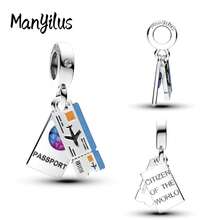 1 pieza Manyilus Original 925 Plata de Ley Colgante de Encantos de Viaje, Encanto de Bicicleta Azul Brillante, Encanto de Cámara Retro de Viaje, Encanto de Mochila de Oso Lindo, Encanto de Maleta, Encanto de Motocicleta Azul Pequeña, Encanto de Taxi Viaje de Amor, Encanto de Globo Giratorio, Encanto de Faro de Luz Nocturna - Multicolor - Ver 7