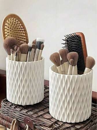 360° roterande sminkborstehållare, skrivbordsläppstift, ögonbrynspenna, förvaringslåda för hudvårdsprodukter, roterande sminkorganisatör, multifunktionell sminkbordsorganisatör, skrivbordspennhållare och förvaringslåda för skönhetsverktyg, kreativ sminkorganisatör, present till mamma, pappa, män, vänner, lärare, födelsedag, bröllop, skrivbord, hylla, accessoarer, presentask, rolig present, förvaring, sminkborstehållare, julklapp