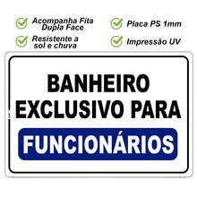 2 Placas Sanitario Exclusivo Funcionários Clientes - Branco - Visão 6