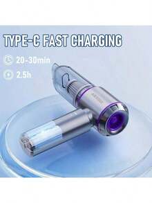 15000PA High Power Portable Wireless Vacuum Cleaner, 4-In-1 Compressed Air Duster And Handheld Vacuum Cleaner With Brushless Motor, Suitable For Car, Home, Office, Camping, Computer Keyboard And Laptop Cleaning, 2000mAh/11.1V - Purple - View 8